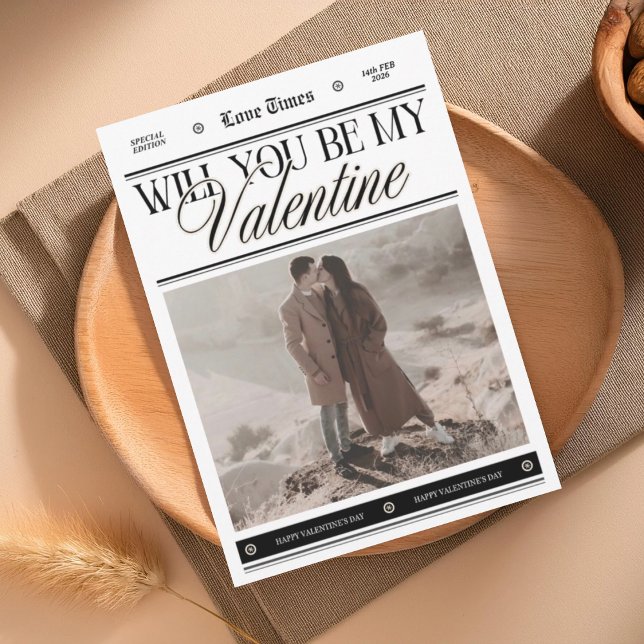 Custom photo newspaper Valentine's day Card (Creator Uploaded)