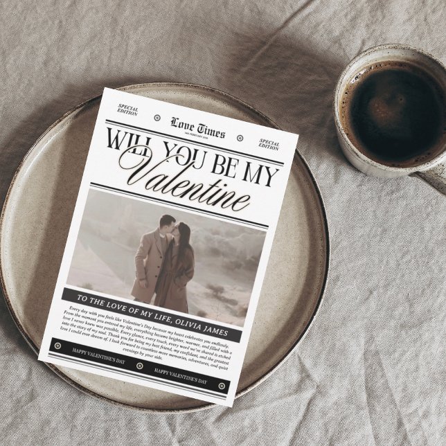Custom photo newspaper Valentine's day Card (Creator Uploaded)