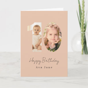 Custom Photo Number 10 10th Birthday Card