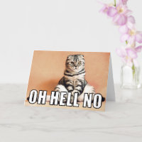 Custom Photo Oh Hell No Meme Funny Birthday Card