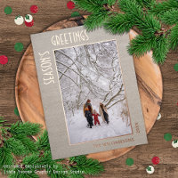 Custom Photo On Faux Jute Burlap Pattern Rose Gold
