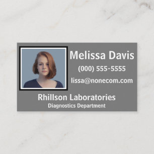 Custom Photo on Steel Grey Business Card