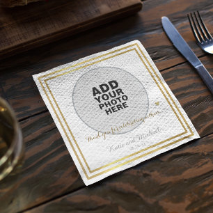 Custom photo or graphics, wedding napkin