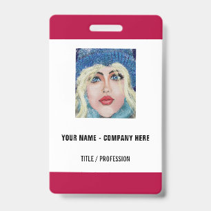 Custom Photo or Logo Text Business Badge Template ID Badge