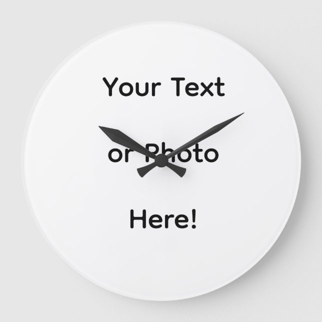 Custom Photo or Text  Large Clock (Front)