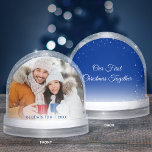 Custom Photo Our First Christmas Snow Globe<br><div class="desc">Celebrate the magic of the season with a custom photo snow globe that turns your cherished memory into a keepsake! Featuring your own photo and a personalised message, this charming globe is perfect for couples, families, or friends. On the back, the template reads in beautiful calligraphy script: "Our First Christmas...</div>