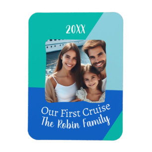 Custom Photo Our First Cruise Souvenir Magnet