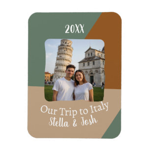 Custom Photo Our Trip to Italy Souvenir Magnet