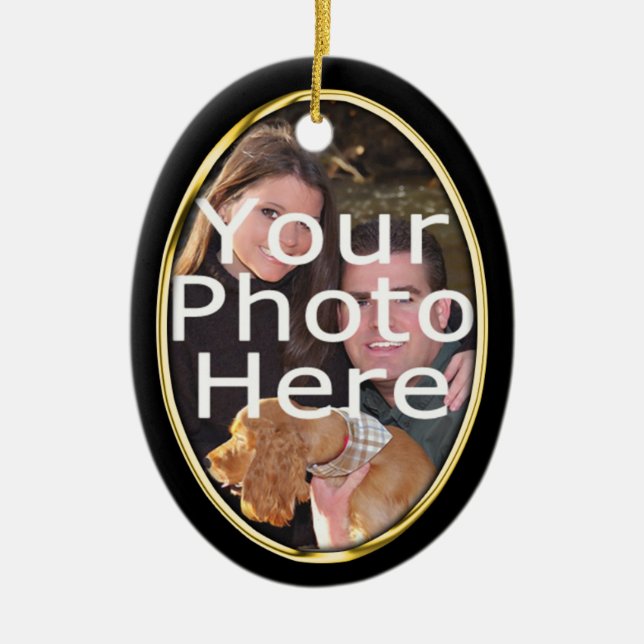 Custom Photo Oval Christmas Ornament (Front)