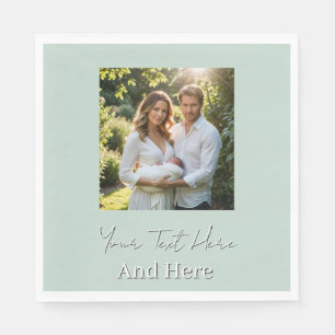 Custom Photo pale green Engagement Party Napkin
