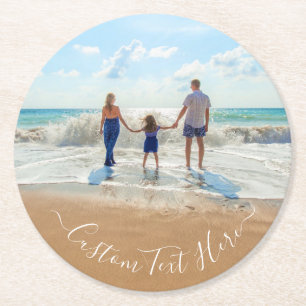 Custom Photo Paper Coaster Your Photos and Text