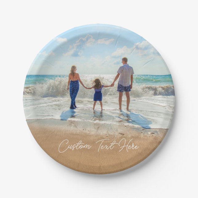 Custom Photo Paper Plates Your Photos and Text (Front)