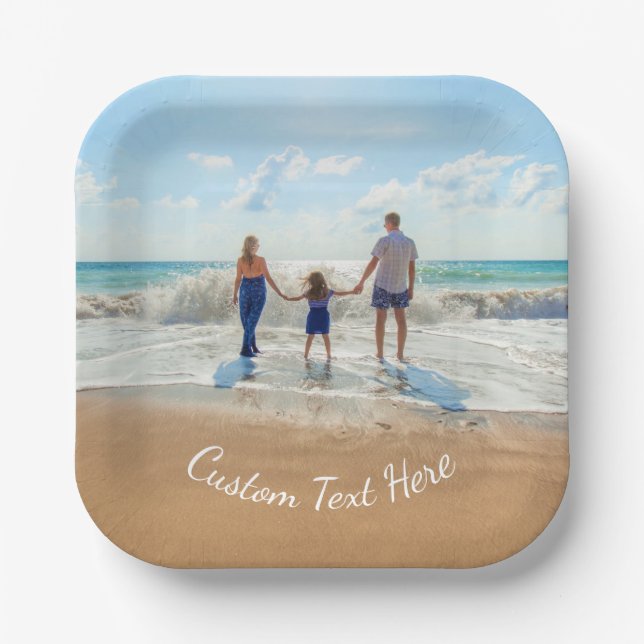 Custom Photo Paper Plates Your Photos and Text (Front)