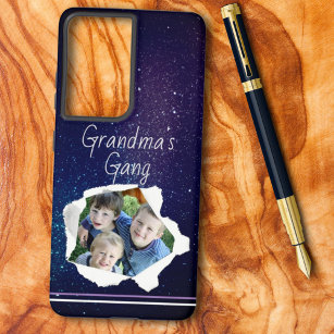 Custom Photo Paper Punch Hole Personalised Text  Samsung Galaxy Case