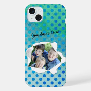 Custom Photo Paper Punch Hole Polka Dot Template iPhone 15 Plus Case