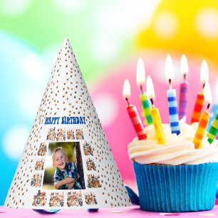 Custom Photo Party Animals Theme Kids Birthday Hat