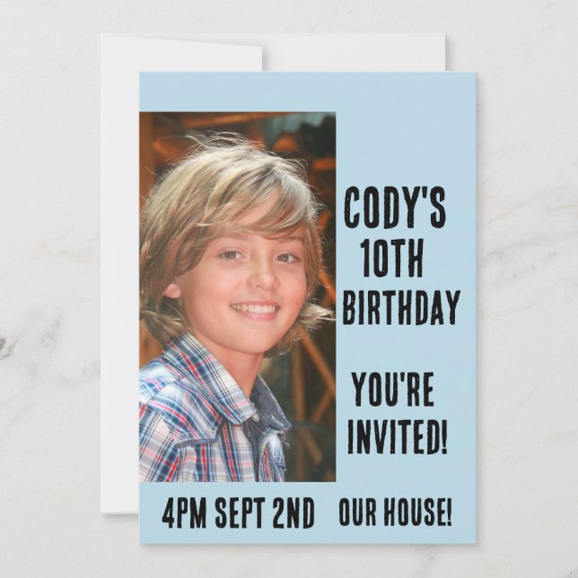  CUSTOM PHOTO PARTY KIDS CHILDRENS INVITATIONS (Front)