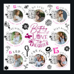 Custom Photo Pattern Daughter Birthday Poster<br><div class="desc">This birthday design is created for a daughter and features a modern multi-image layout that highlights eight photos in a soft, balanced photo montage composition. It is suitable for daughters of different ages, from childhood through teenage and middle-aged years, and can also be used for someone who is like a...</div>