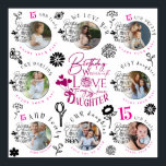 Custom Photo Pattern Daughter Birthday Poster<br><div class="desc">This birthday design is created for a daughter and features a modern multi-image layout that highlights eight photos in a soft, balanced photo montage composition. It is suitable for daughters of different ages, from childhood through teenage and middle-aged years, and can also be used for someone who is like a...</div>