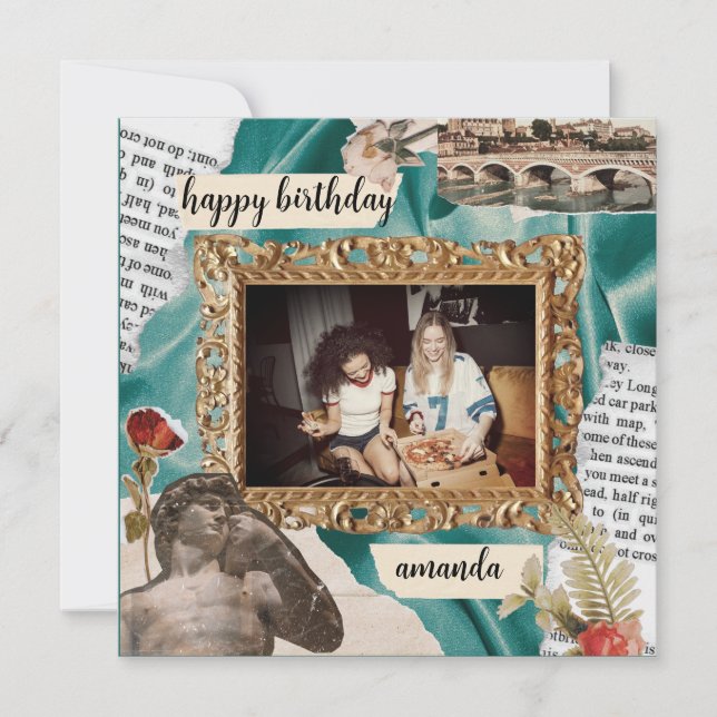Custom Photo Perfect gift Birthdays vintage friend Invitation (Front)