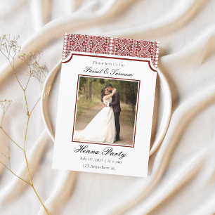 Custom Photo Personalised Arab Henna Invitation