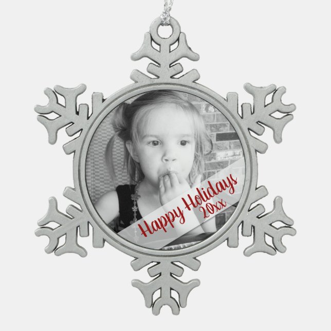Custom Photo Personalised Christmas Ornament (Front)
