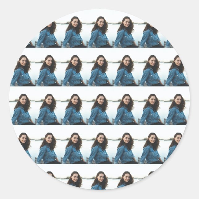 Custom Photo Personalised Classic Round Sticker (Front)