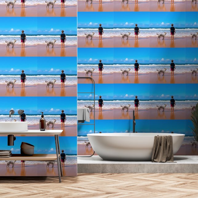 Custom Photo Personalised Design Your Own Photos Wallpaper (Bathroom)