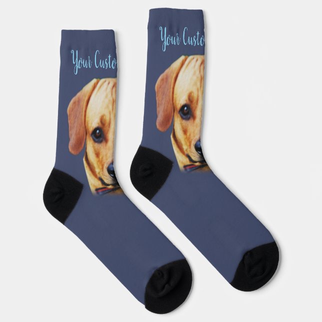 Custom Photo Personalised Dog Face Socks (Right)
