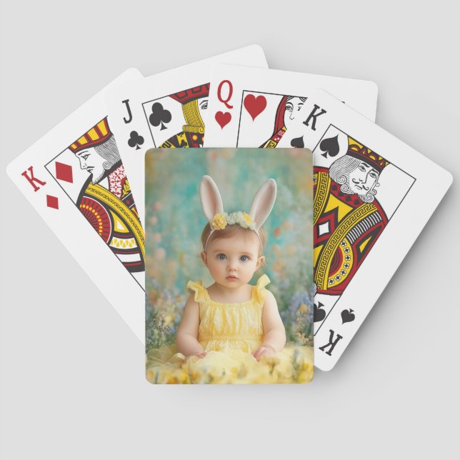 Custom Photo Personalised Easter Playing Cards (Back)
