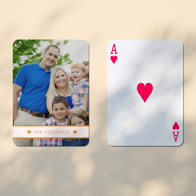 Custom photo personalised family name modern playing cards (Creator Uploaded)