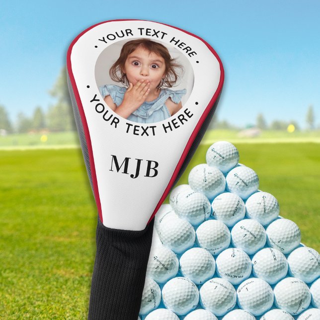 Custom Photo Personalised Golfer Monogram Driver Golf Head Cover (Creator Uploaded)