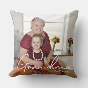 Custom Photo Personalised I love You Grandma Cushion
