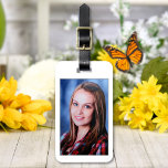 Custom Photo Personalised Luggage Tag<br><div class="desc">Upload a photo, add text, and easily create your personalised luggage tag. Click CUSTOMIZE FURTHER to change the text colour or background colour. You can TRANSFER this DESIGN on other Zazzle products and adjust it to fit most of the Zazzle items. Standard Studio designs are made in high-resolution vector graphics...</div>