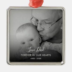 Custom Photo Personalised Memorial Death Metal Orn Tree Decoration