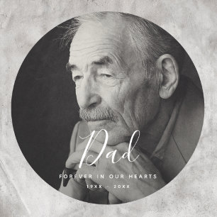 Custom Photo Personalised Memorial Death tribute Classic Round Sticker