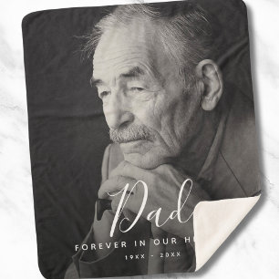 Custom Photo Personalised Memorial Father Dad Sherpa Blanket