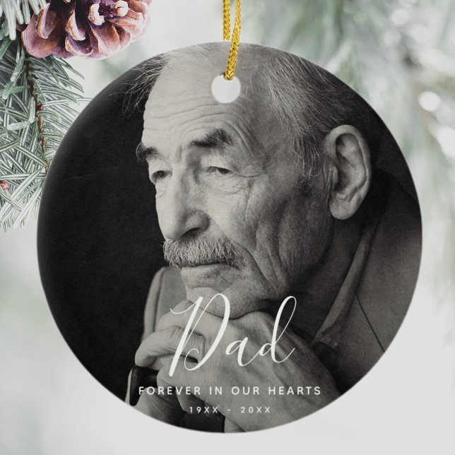Custom Photo Personalised Memorial ornament (Dad Memorial Holiday Ornament)