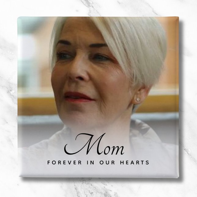 Custom Photo Personalised Memorial Tribute Funeral 15 Cm Square Badge (Photo Memorial Button)