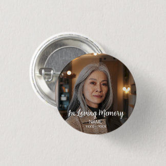 Custom Photo Personalised Memorial Tribute Funeral 3 Cm Round Badge