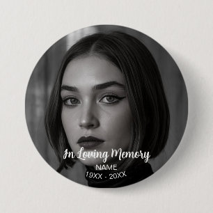 Custom Photo Personalised Memorial Tribute Funeral 7.5 Cm Round Badge