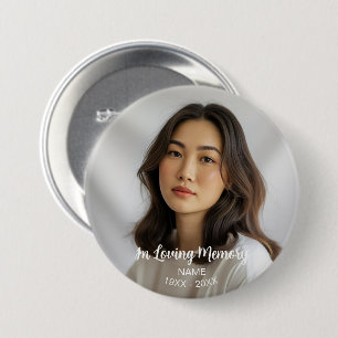 Custom Photo Personalised Memorial Tribute Funeral 7.5 Cm Round Badge