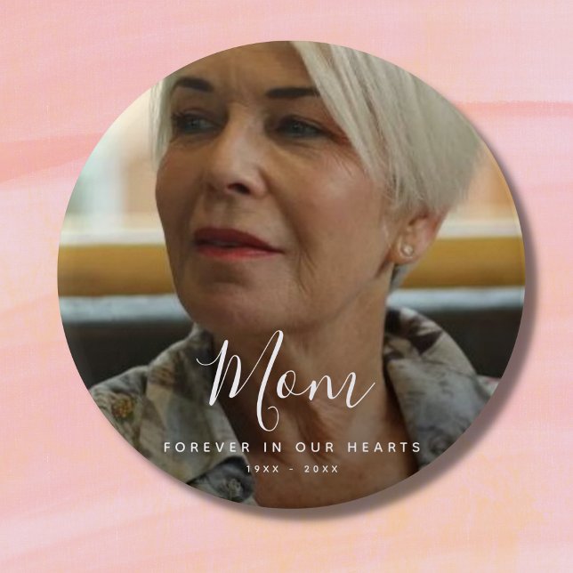 Custom Photo Personalised Memorial Tribute Funeral 7.5 Cm Round Badge (Creator Uploaded)