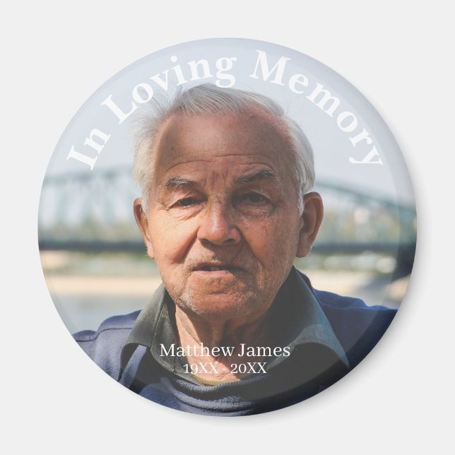 Custom Photo Personalised Memorial Tribute Funeral Magnet (Front)