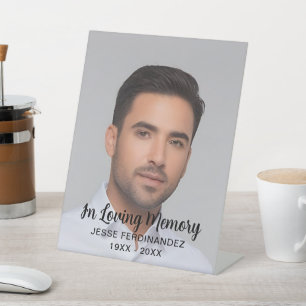 Custom Photo Personalised Memorial Tribute Funeral Pedestal Sign