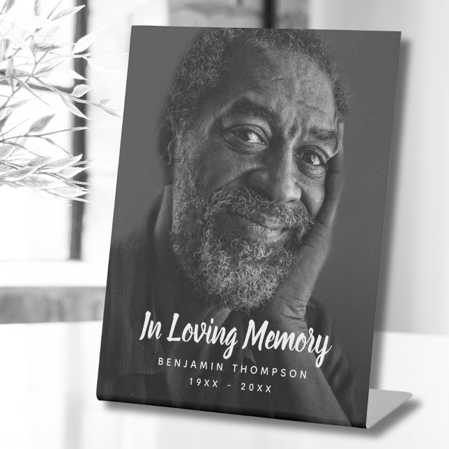 Custom Photo Personalised Memorial Tribute Funeral Pedestal Sign (Custom Photo Memorial Sign)