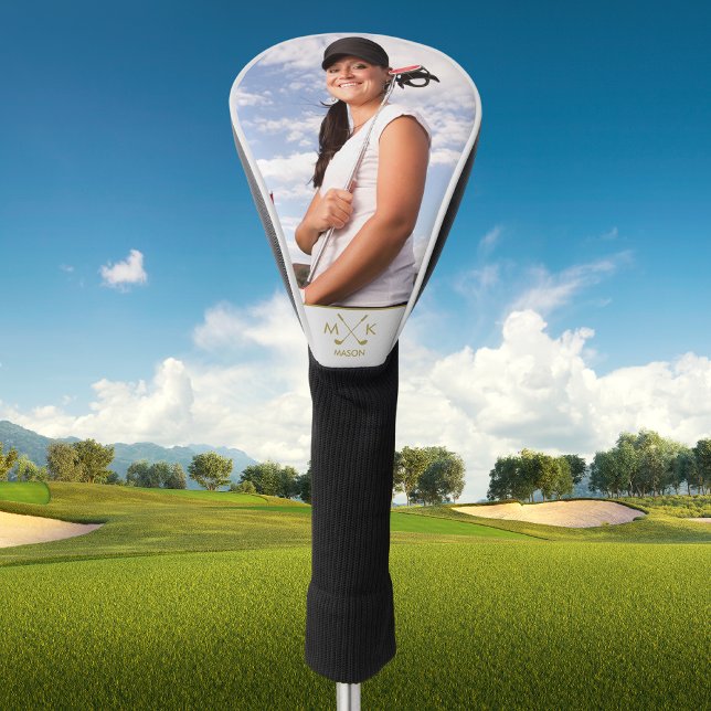 Custom Photo | Personalised Monogram Golf Lady Golf Head Cover (Creator Uploaded)