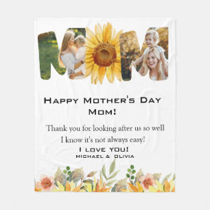 Custom Photo Personalised Mothers day Fleece Blanket