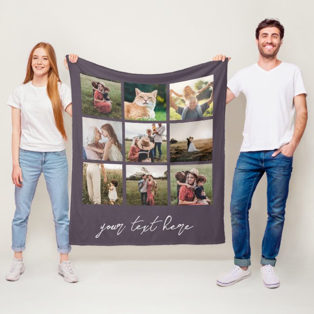 Custom Photo Personalised Picture Collage Fleece Blanket (In Situ)