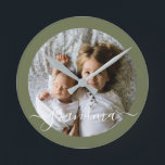 Custom Photo Personalised Round Clock<br><div class="desc">DIY Custom Photo Personalised wall clock from Ricaso - add your own photograph and text</div>